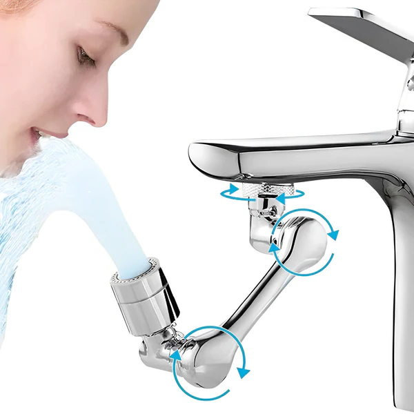 180° Rotating Faucet Aerator - Sink Sprayer Attachment with Dual Spray Mode, Anti-Rust Copper Body & 4-Layer Filter for Kitchen & Bathroom Faucets