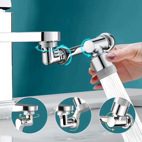 180° Rotating Faucet Aerator - Sink Sprayer Attachment with Dual Spray Mode, Anti-Rust Copper Body & 4-Layer Filter for Kitchen & Bathroom Faucets