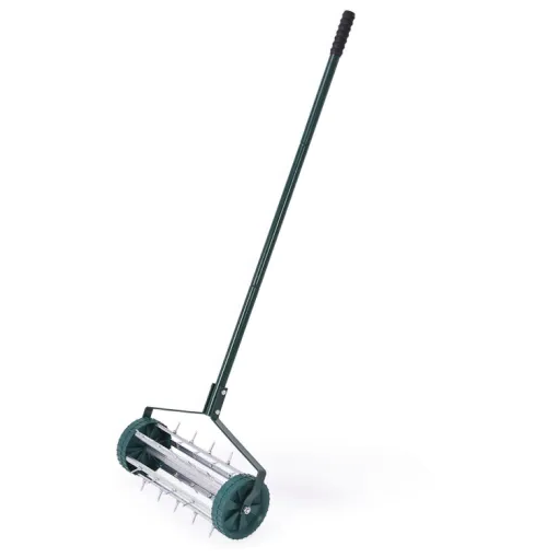 Manual Lawn Spike Soil Aerator - Push Roller Garden Aerating Tool