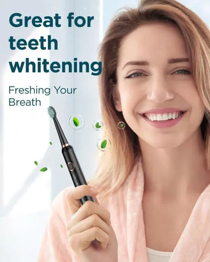Rechargeable Ultrasonic Electric Toothbrush - Sonic Whitening Brush for Adults