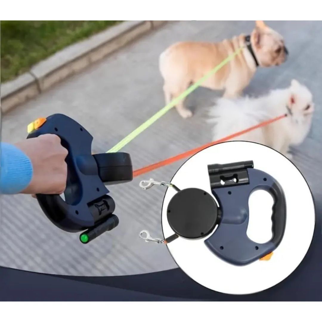 Anti-Tangle Double Dog Leash - No-Tangle Coupler for Walking Two Dogs
