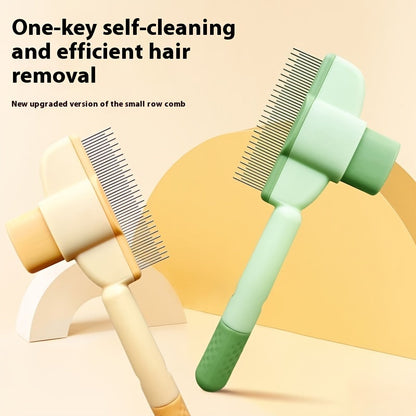 Flea Comb for Dogs and Cats - Self-Cleaning Stainless Steel Flea & Tick Comb with Fine Teeth