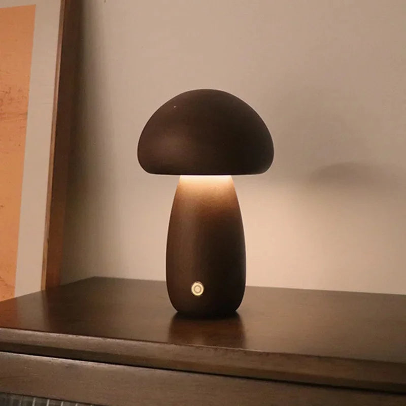 Mushroom Night Light - Touch Control LED Bedside Lamp for Kids, Nursery & Adults, Soft Warm Glow Nightlight for Bedroom