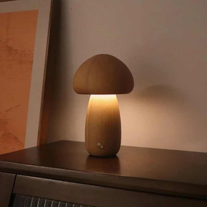 Mushroom Night Light - Touch Control LED Bedside Lamp for Kids, Nursery & Adults, Soft Warm Glow Nightlight for Bedroom