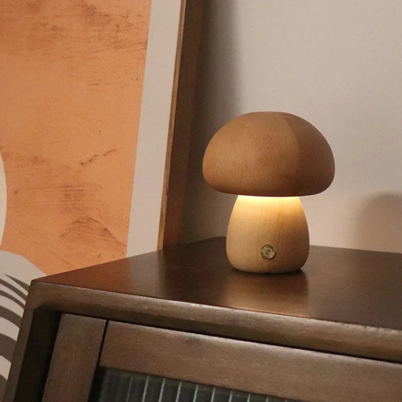 Mushroom Night Light - Touch Control LED Bedside Lamp for Kids, Nursery & Adults, Soft Warm Glow Nightlight for Bedroom